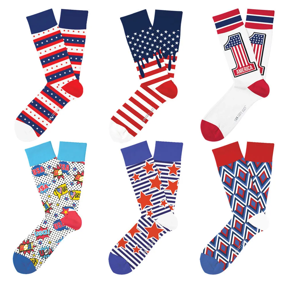 2 Pair Mens Socks Colorful Fashion Funky Dress Casual Gift Holidays Christmas