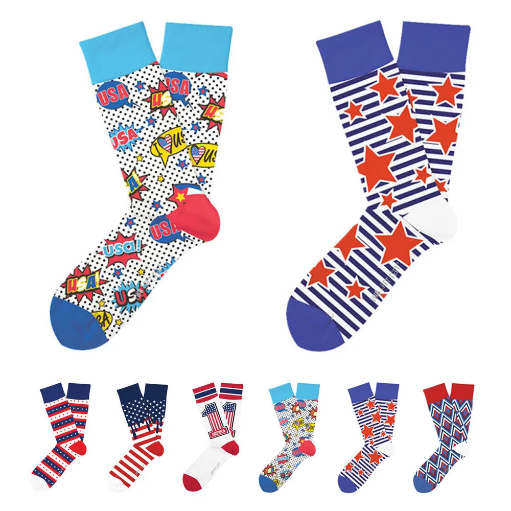 2 Pair Mens Socks Colorful Fashion Funky Dress Casual Gift Holidays Christmas