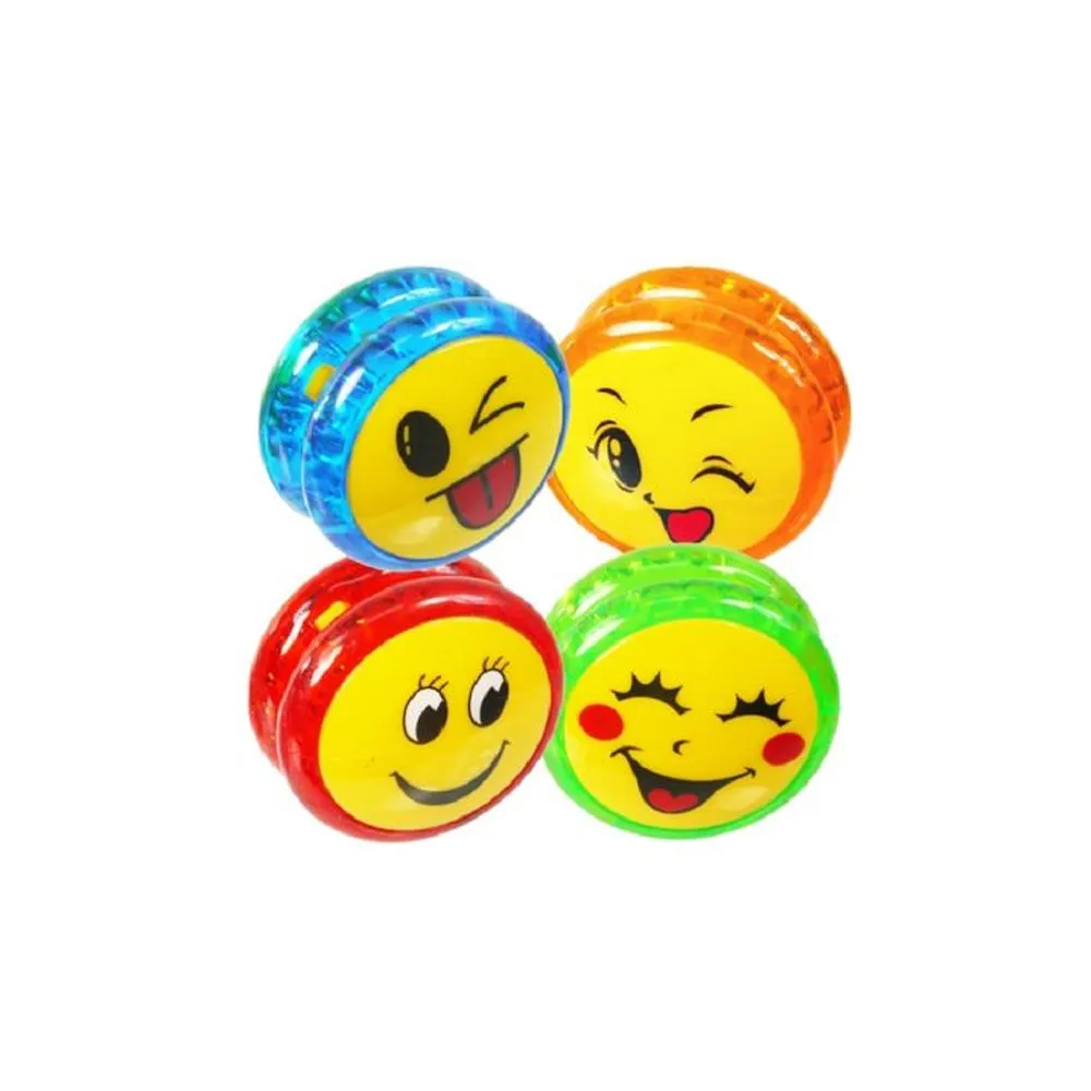 2 X Emoji YoYo Emoticon Light Up Party Favor Classic Toy Children Games Kid Gift