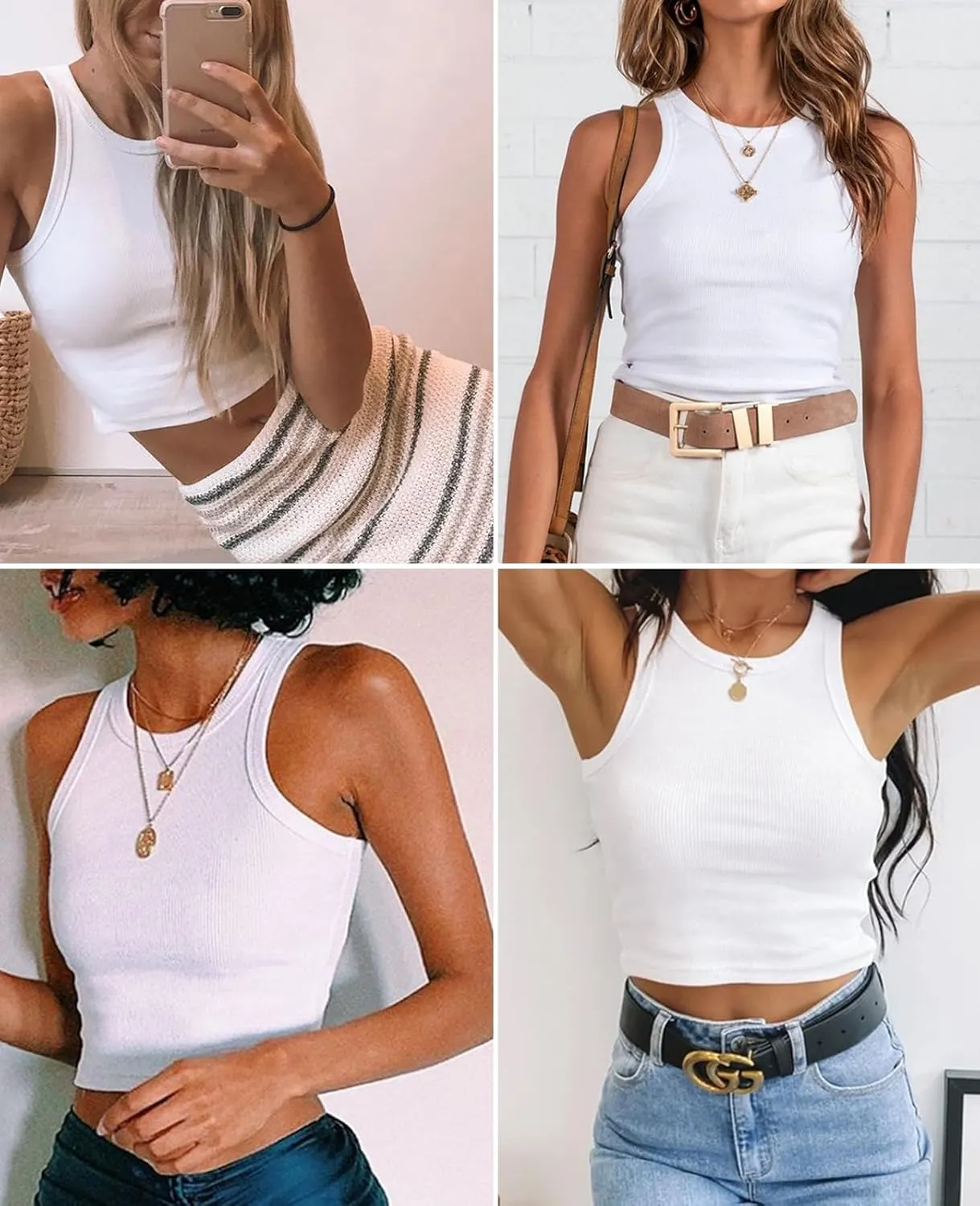 95% Cotton Crop Ribbed Racerback Tank Tops for Women Casual Summer Basic Cropped Tank Top Y2k Tops