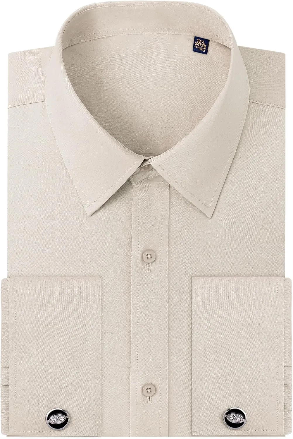 Alimens & Gentle French Cuff Regular Fit Dress Shirts (Cufflink Included)