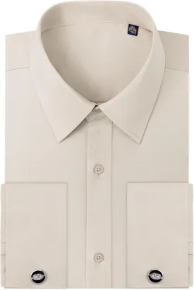 Alimens & Gentle French Cuff Regular Fit Dress Shirts (Cufflink Included)