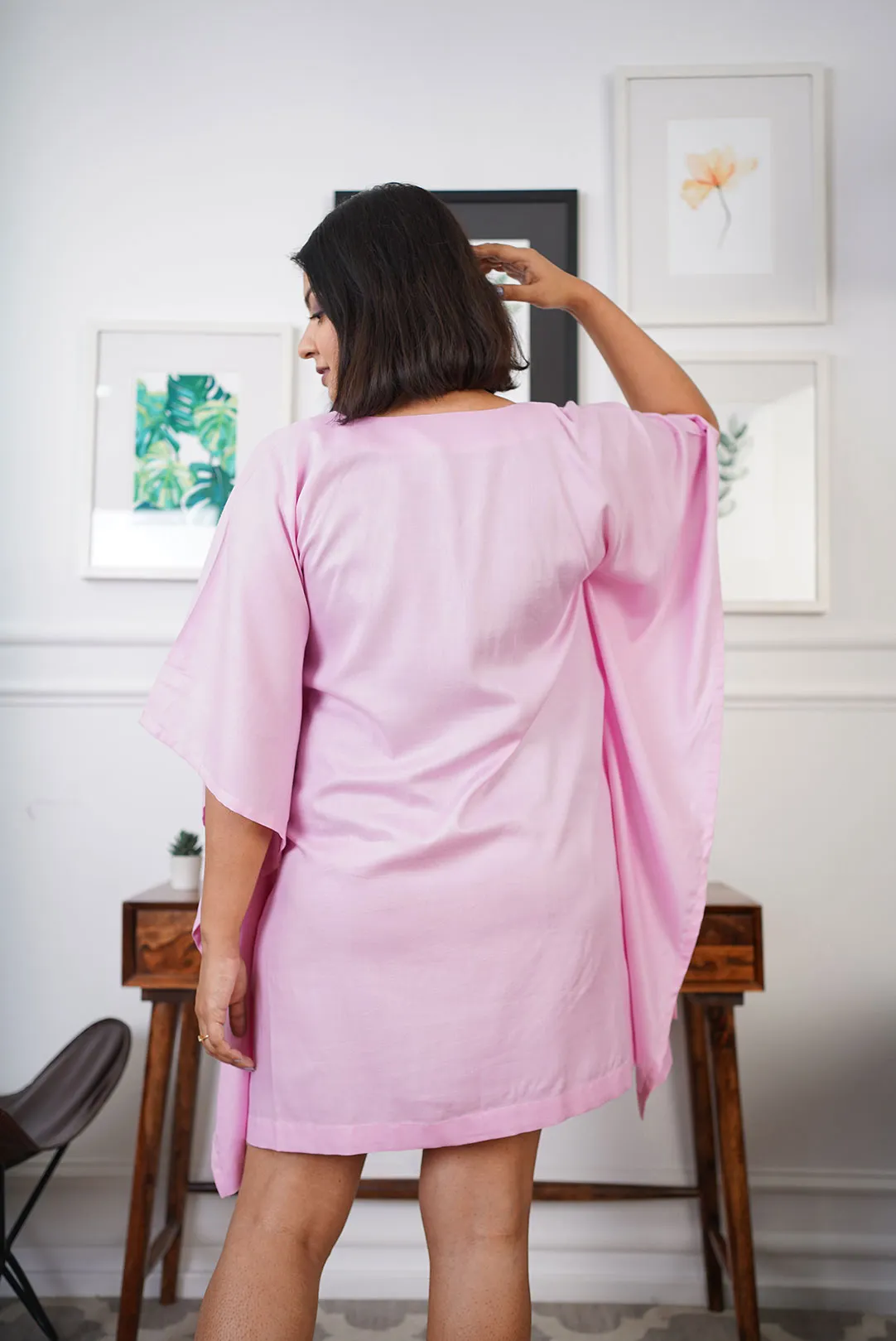 BabyPink Rayon Kaftan - Astounding