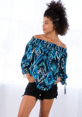 Boho Abstract Print Top