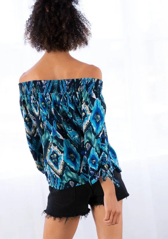 Boho Abstract Print Top