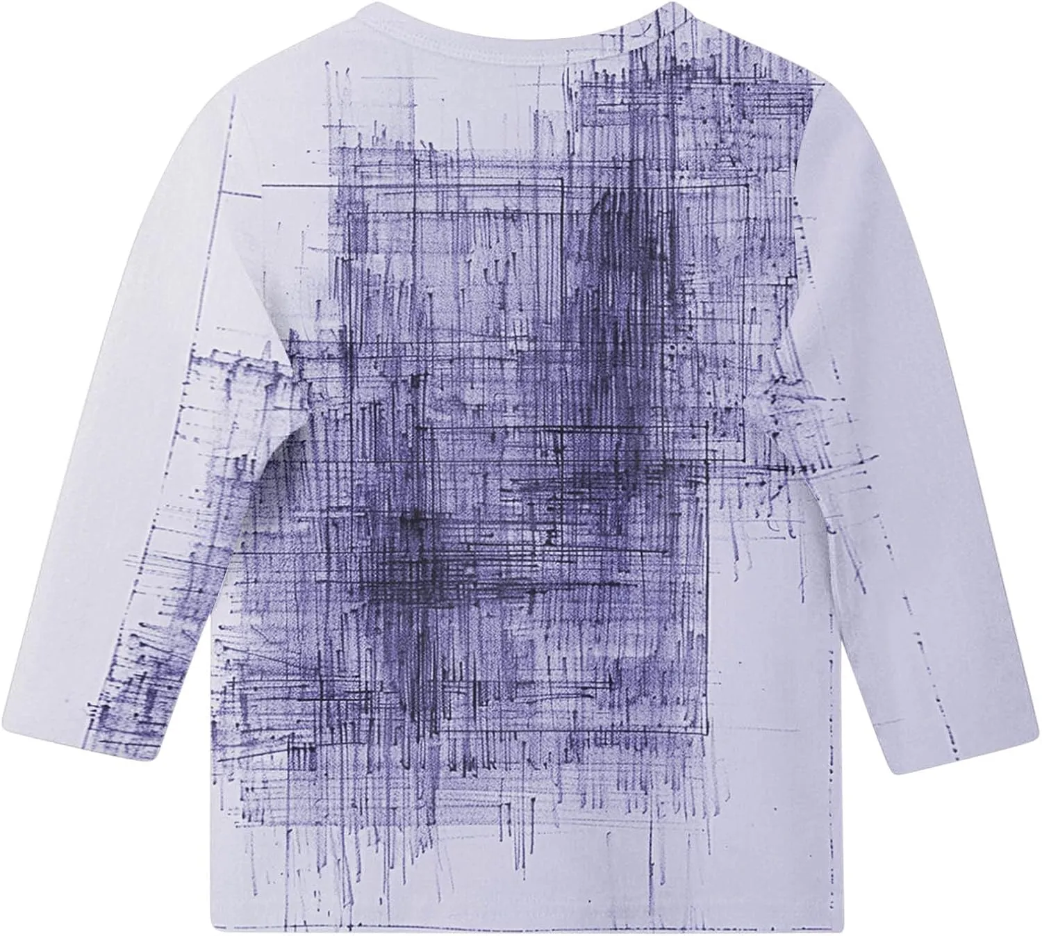 Boys Girls Cute Graffiti Loose 3/4 Sleeve T-Shirts Crewneck Casual Summer Graphic Printed Tee Tops for Kids 3-12 Years