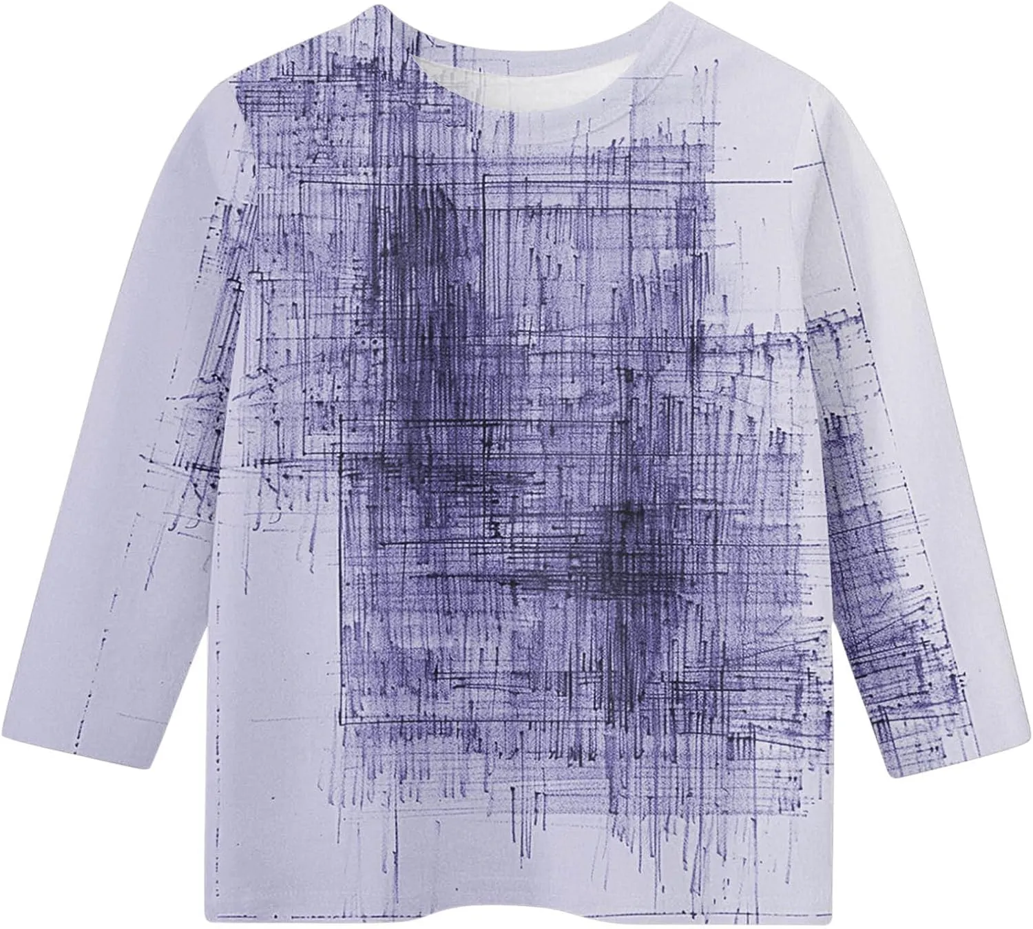 Boys Girls Cute Graffiti Loose 3/4 Sleeve T-Shirts Crewneck Casual Summer Graphic Printed Tee Tops for Kids 3-12 Years