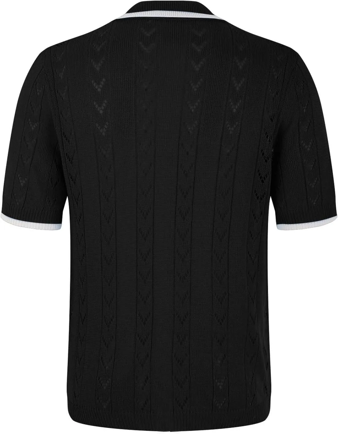Casual Knit Shirts for Men Vintage Short Sleeve Button Down Vacation T-Shirts Summer Stretch Fit Textured Beach Tops
