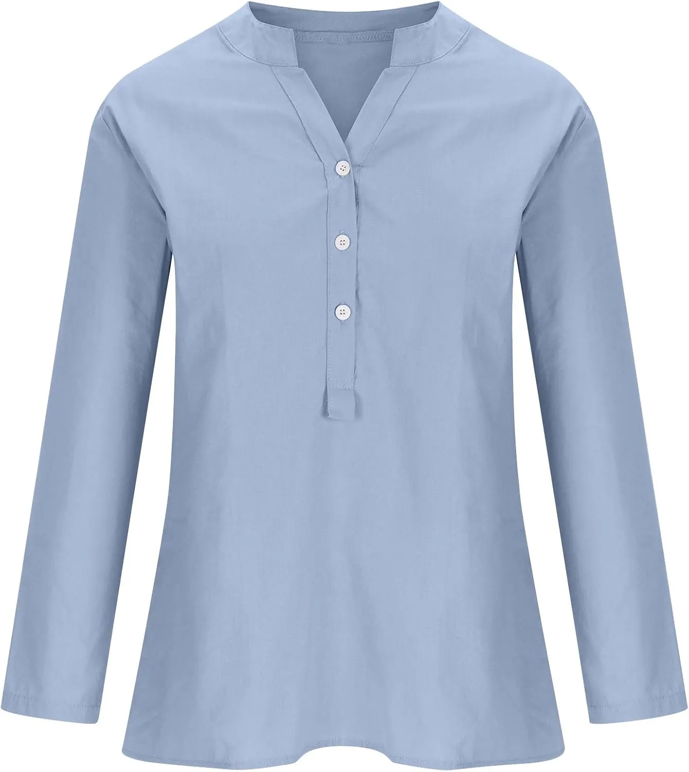 Ceboyel Women Cotton Linen Shirts Button Down Summer Blouse Roll-Up Sleeve Tops Tunic Trendy Boho Ladies Clothes 2023