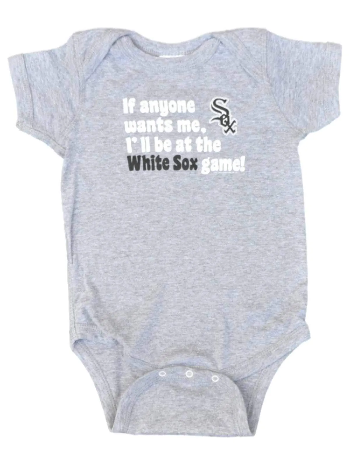Chicago White Sox SAAG Baby Infant Gray "At The Game" One Piece Outfit