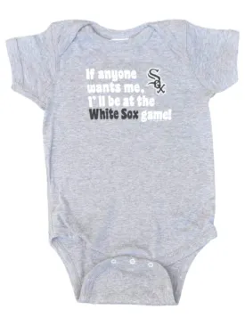 Chicago White Sox SAAG Baby Infant Gray "At The Game" One Piece Outfit