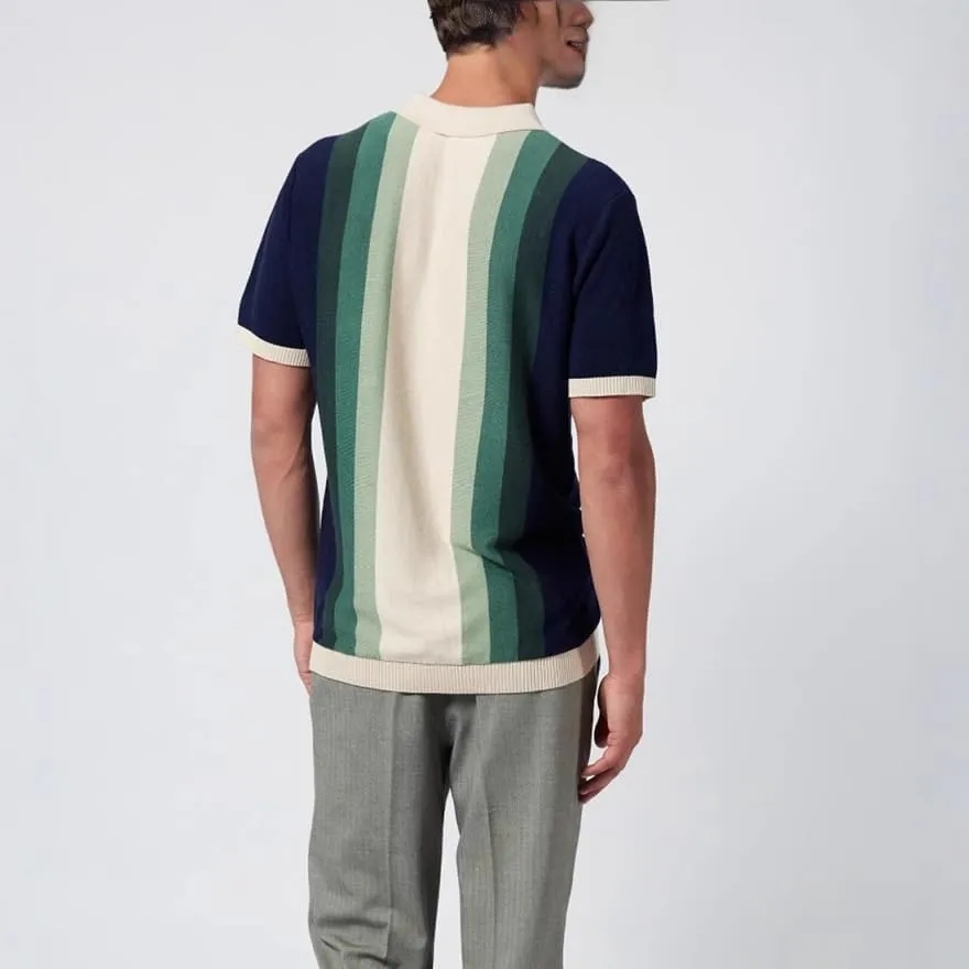 HBJWOV Men Casual Colorful Stripes Short Sleeve Casual Polyester Lapel Knit Outdoor Thin Business Top Vest for Men