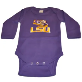 LSU Tigers Two Feet Ahead Infant Baby Purple Long Sleeve Creeper Outfit