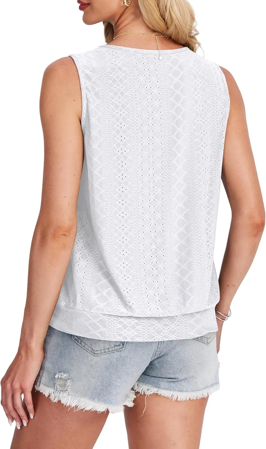 SAMPEEL Womens Tank Tops Loose Fit Casual Round Neck Sleeveless Summer Tops Trendy Vacation Clothes 2025