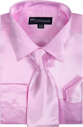 Satin Classic Dress Shirts with Tie & Hankie SG08 , 14 Colors