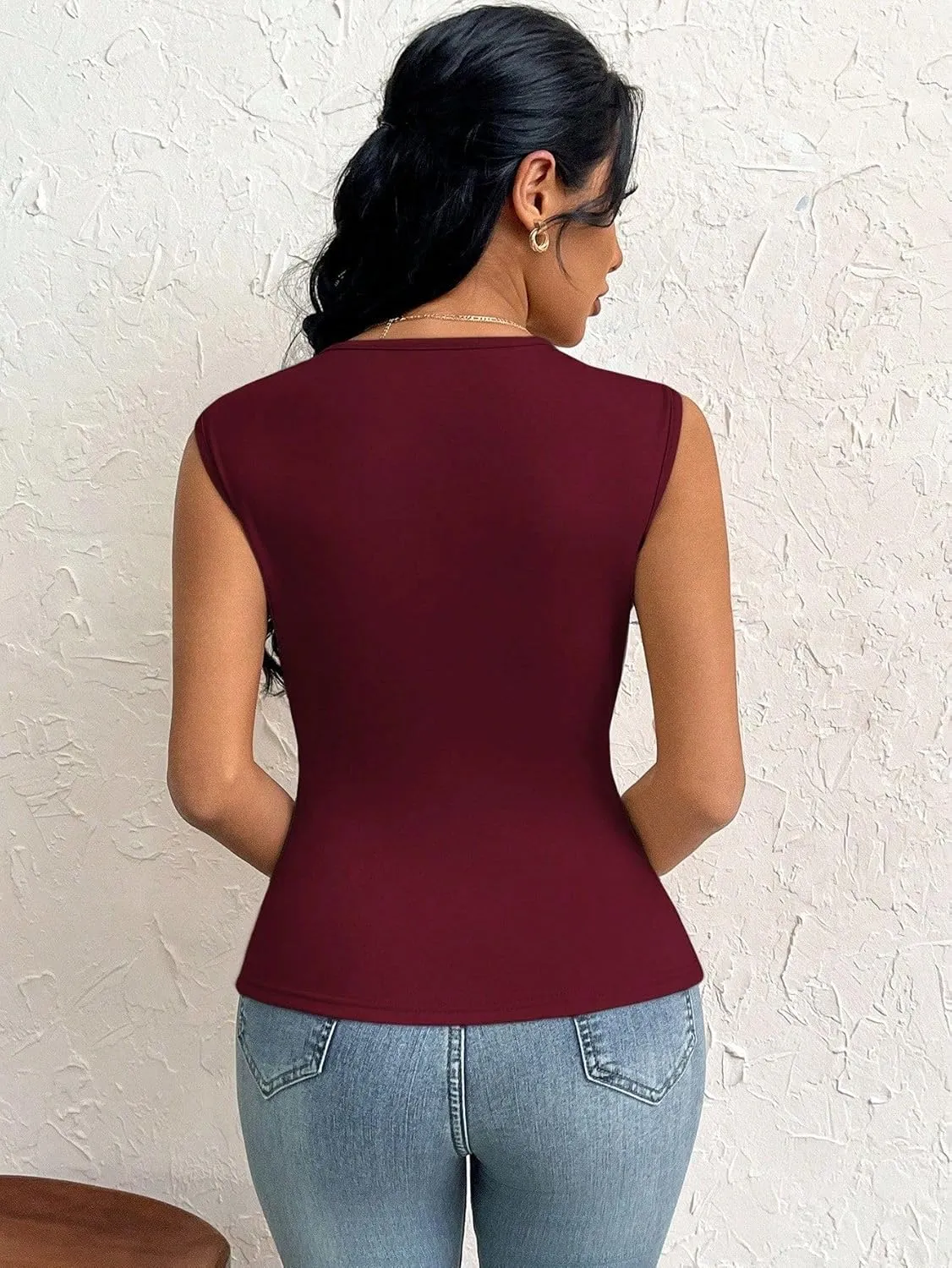 SISKIN Women's Tank Tops Sleeveless for Women 2025 Asymmetrical Sexy Cute Summer Tops Fashion Trendy