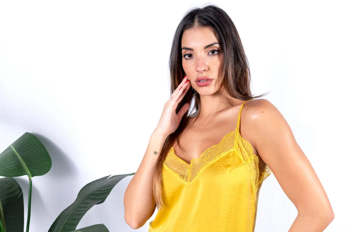 Sleeveless Silk Tank Top