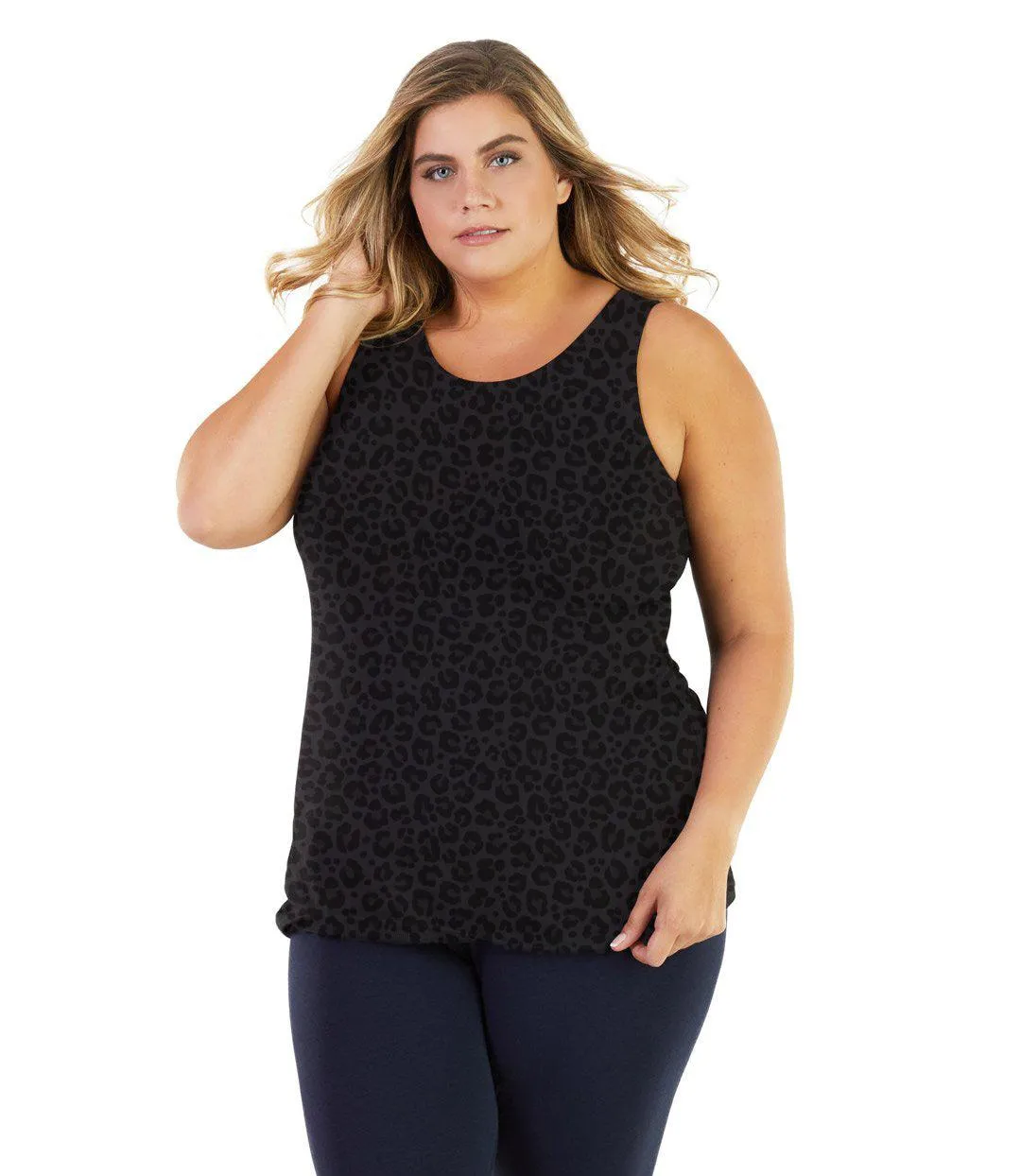 Stretch Naturals Crossback Tank Deep Leopard Print - FINAL SALE