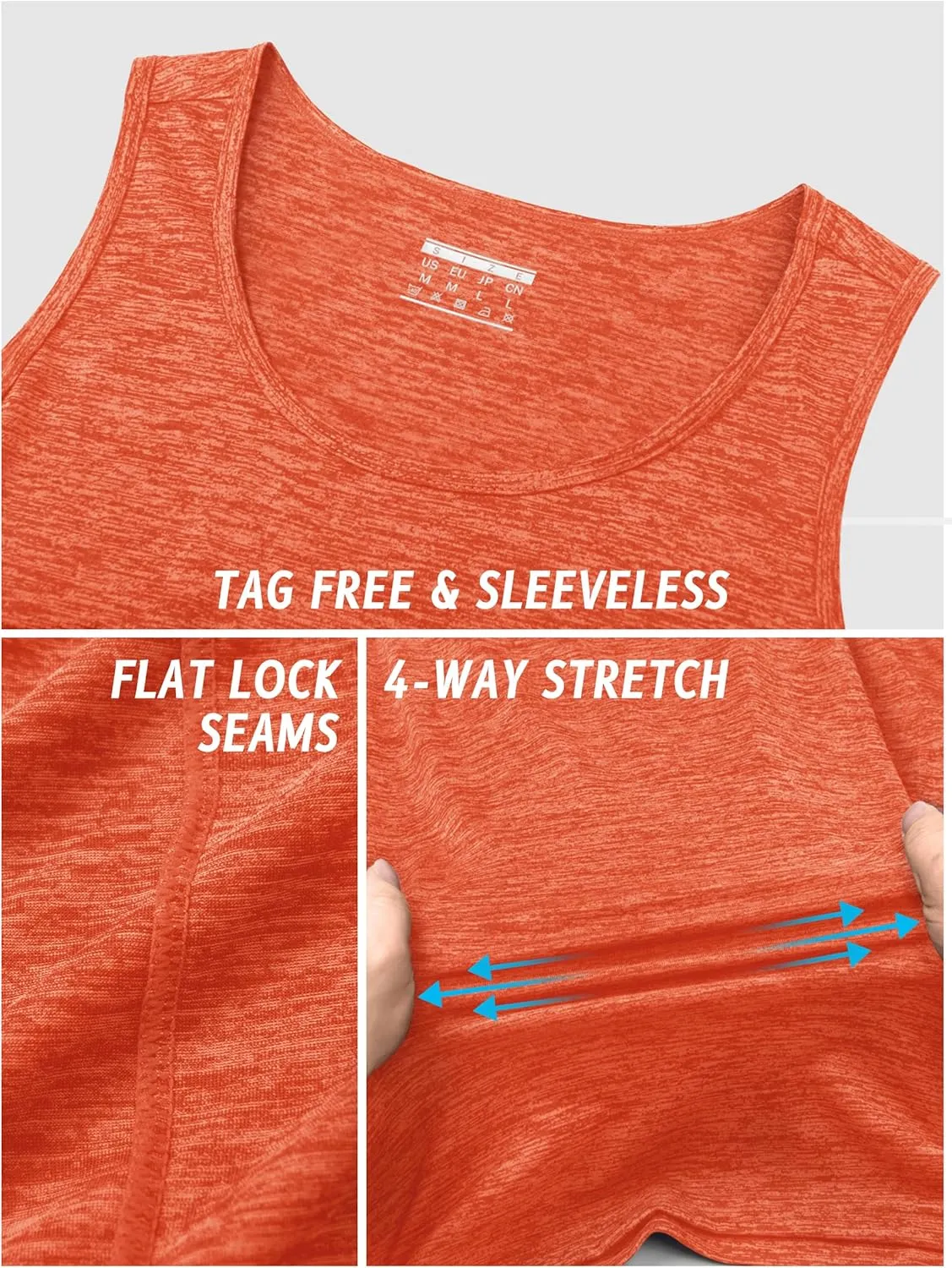 TACVASEN Men's Tank Tops Quick Dry Sleeveless Workout Muscle Shirt Athletic Bodybuilding Gym Performance Tee Shirts