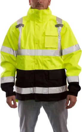 Tingley Icon J24122 High Visibility Jacket With Attached Hood, Extra-Large, Fluorescent Yellow-Green/Black
