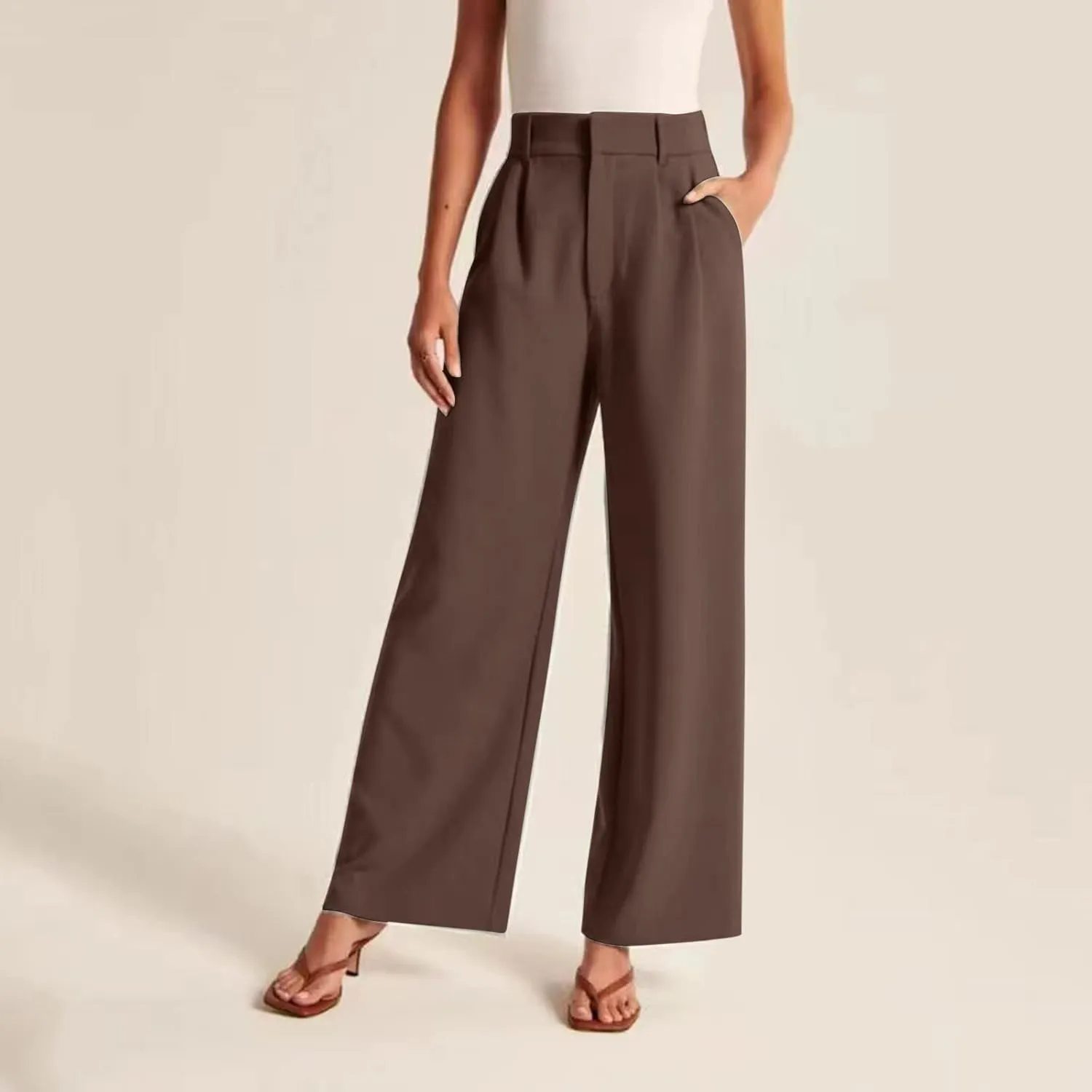 Wide Leg Dress Pants Women's High Waisted Trousers