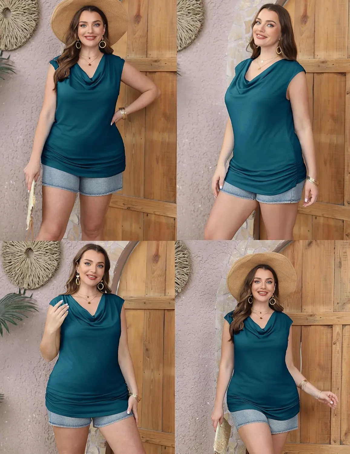 Zeagoo Tank Top for Women Trendy Going Out Tops Sleeveless Shirts Ruched Business Casual Basic Tunic Tops
